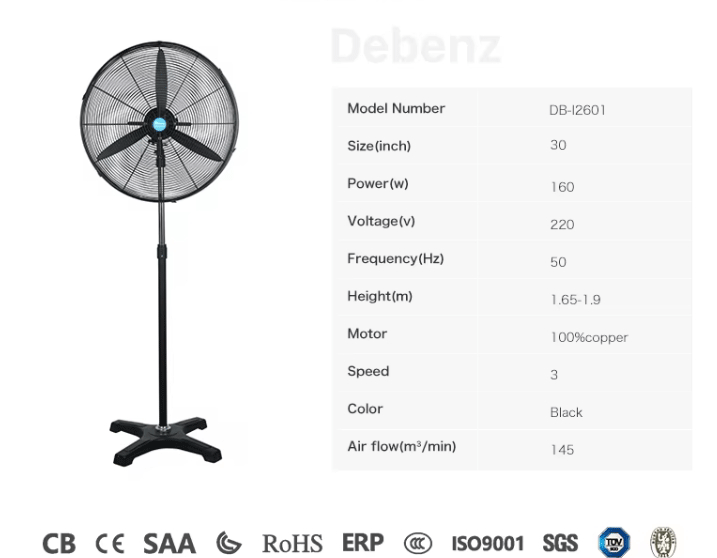 مروحة ستاند مقاس ٣٠ بوصة معدن موتور نحاس ١٠٠ ٪